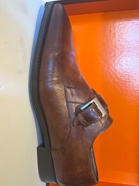 Magnanni Cognac Brown Leather Single Monk Strap Shoe